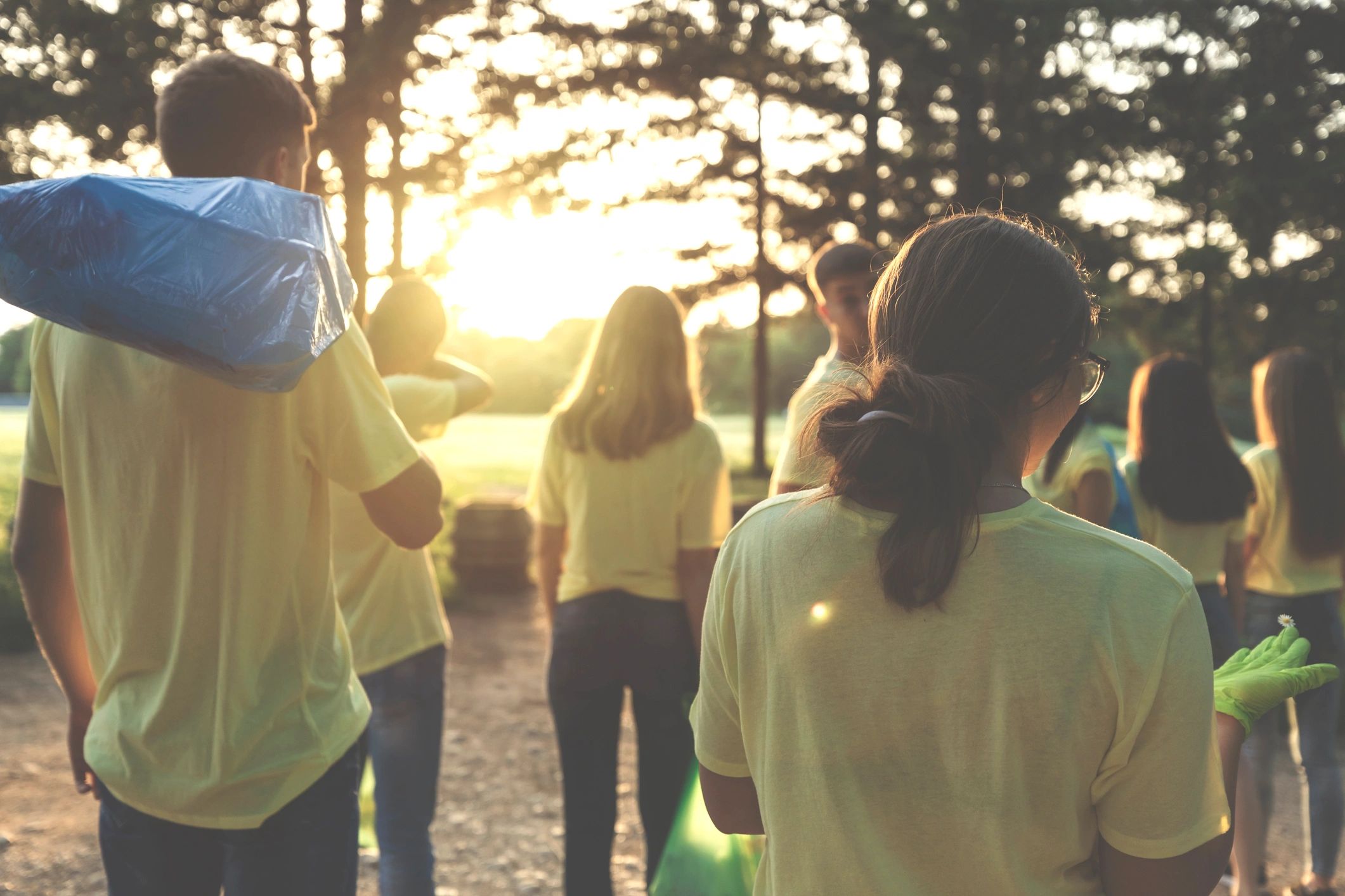 Volunteers participating in a community cleanup activity